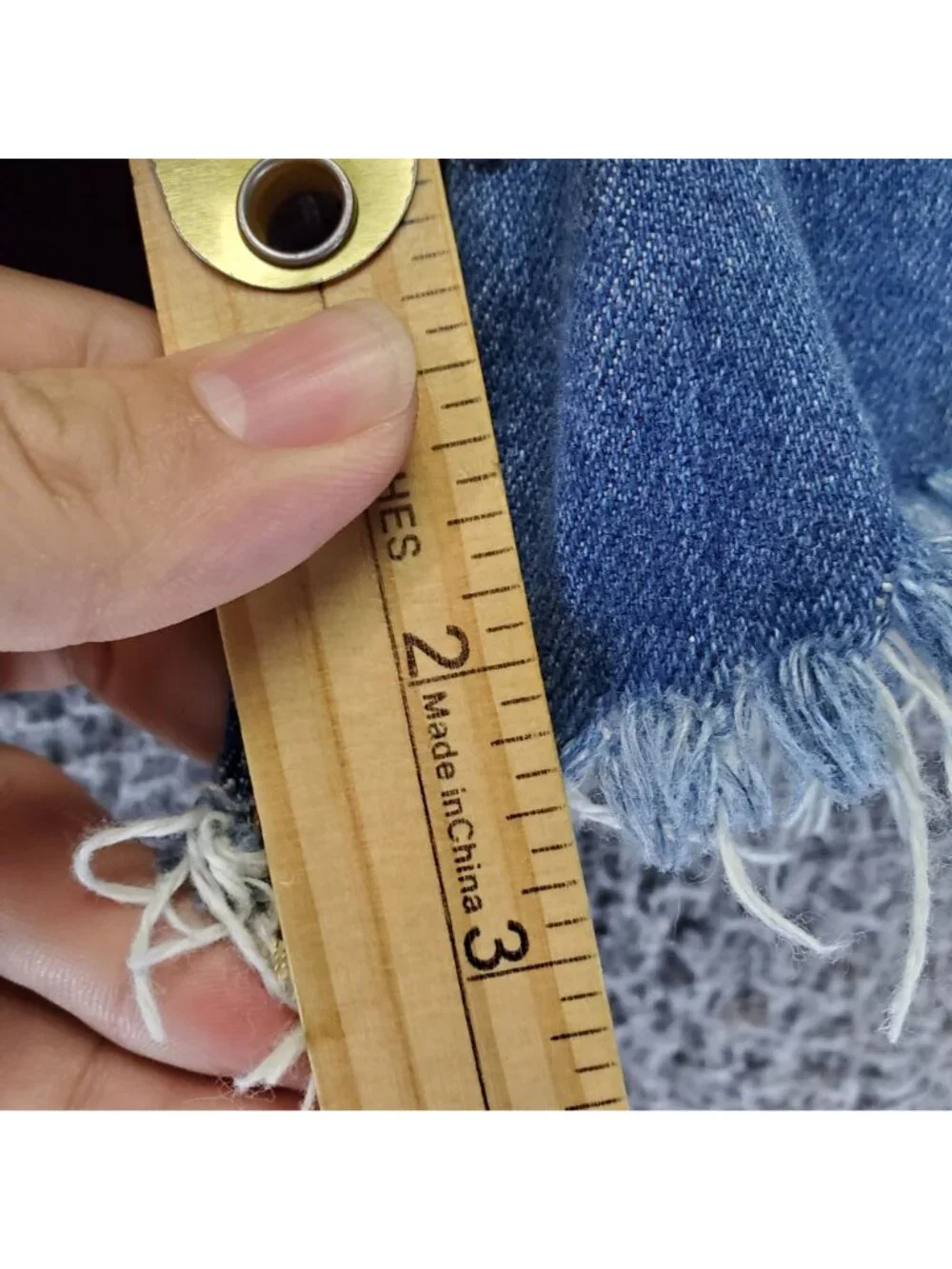 Free People Shorts Womens XS Blue We The Free Denim Frayed Hem Belted Jorts